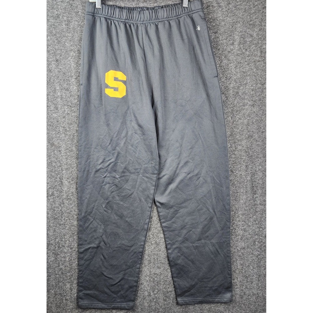 Badger Sport Sweatpants Mens XL Gray Athletic Fleece‎ Lined Graphic S Logo